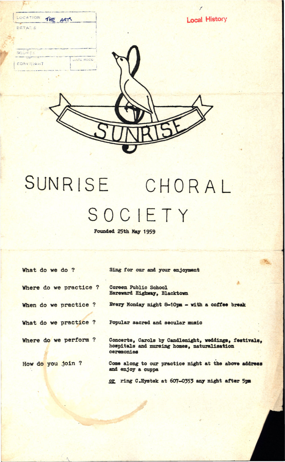 Sunrise Choral Society, 1984
