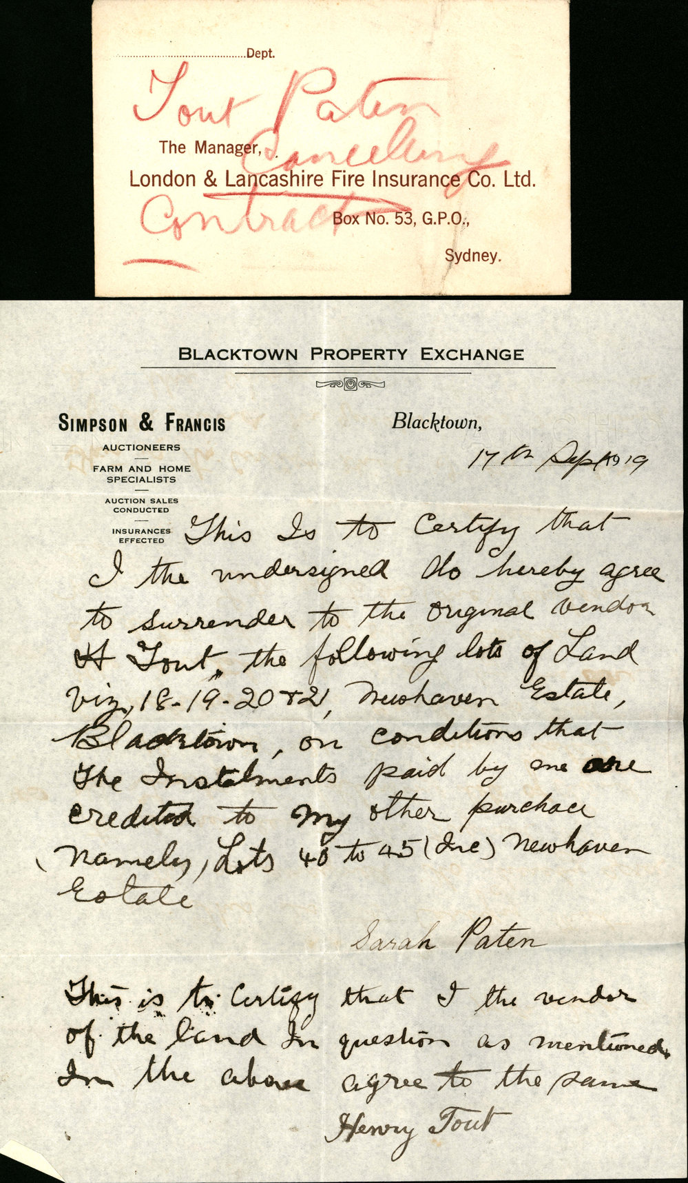 Lots 18, 19, 20 and 21 Newhaven Estate, Blacktown, 1919
