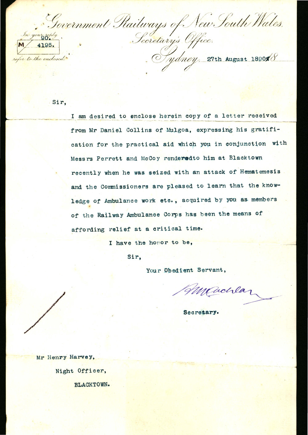 Assistance by staff at Blacktown Railway Station, 1890