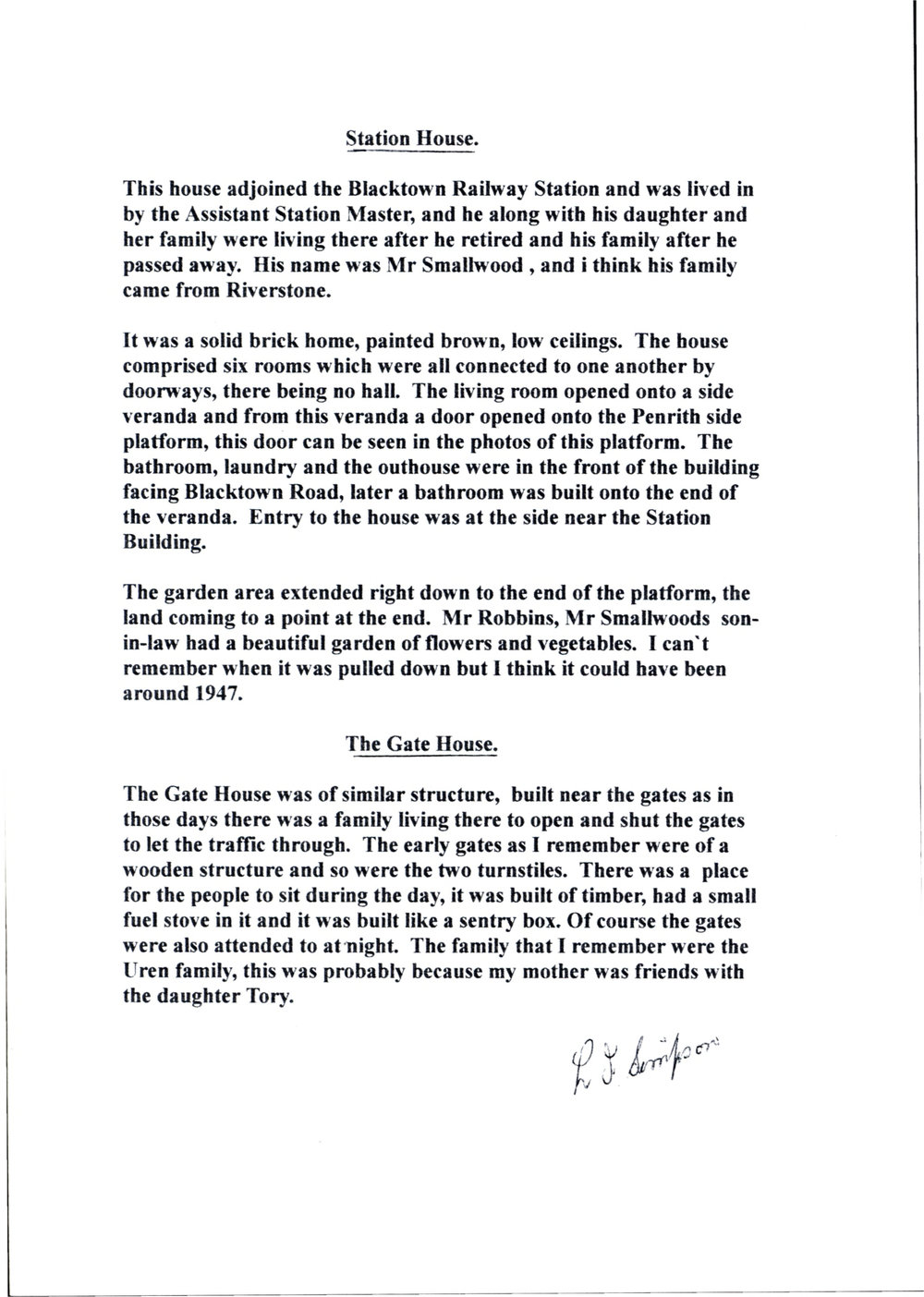 The Station House and Gate House, Blacktown, Lurline Simpson