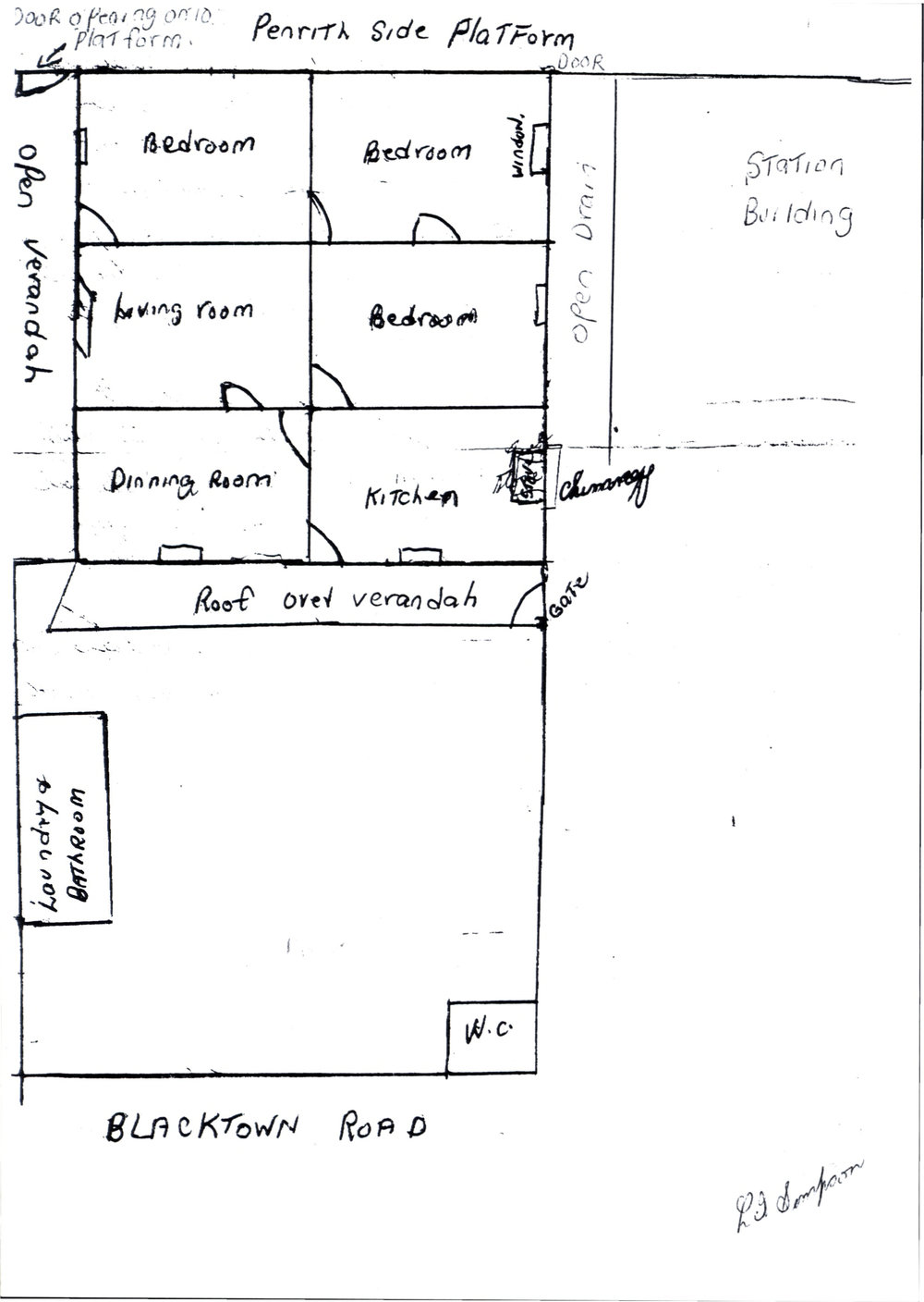 Sketch of Stationmaster's House, Blacktown