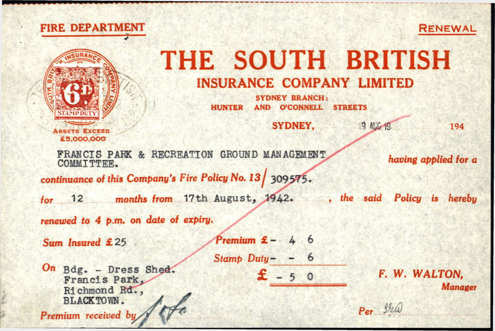 Receipt, South British Insurance Company