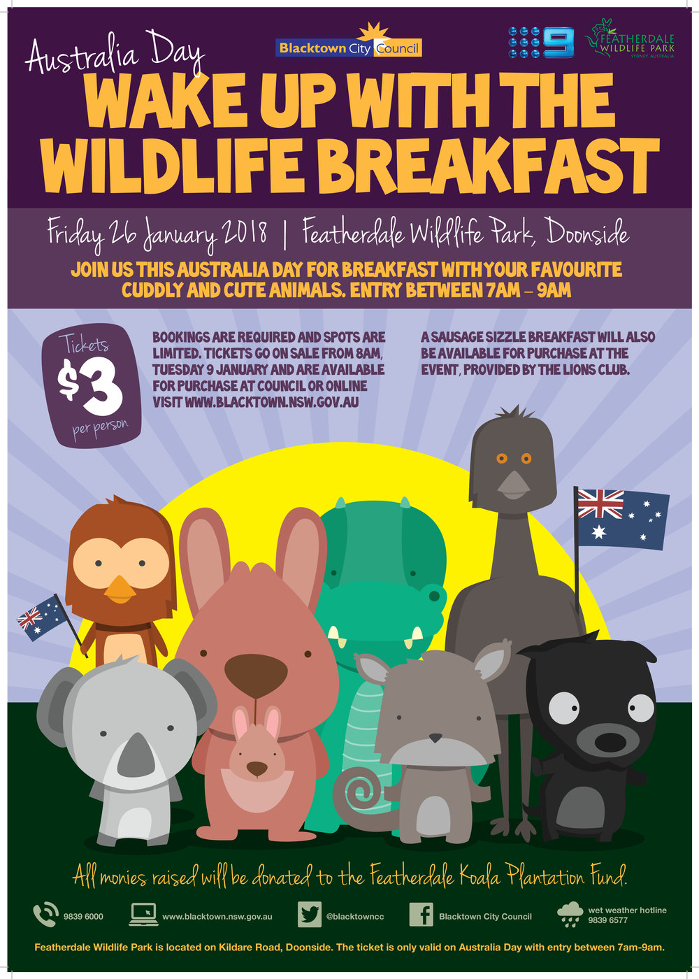 Wake Up with the Wildlife Breakfast at Featherdale Wildlife Park, 2018