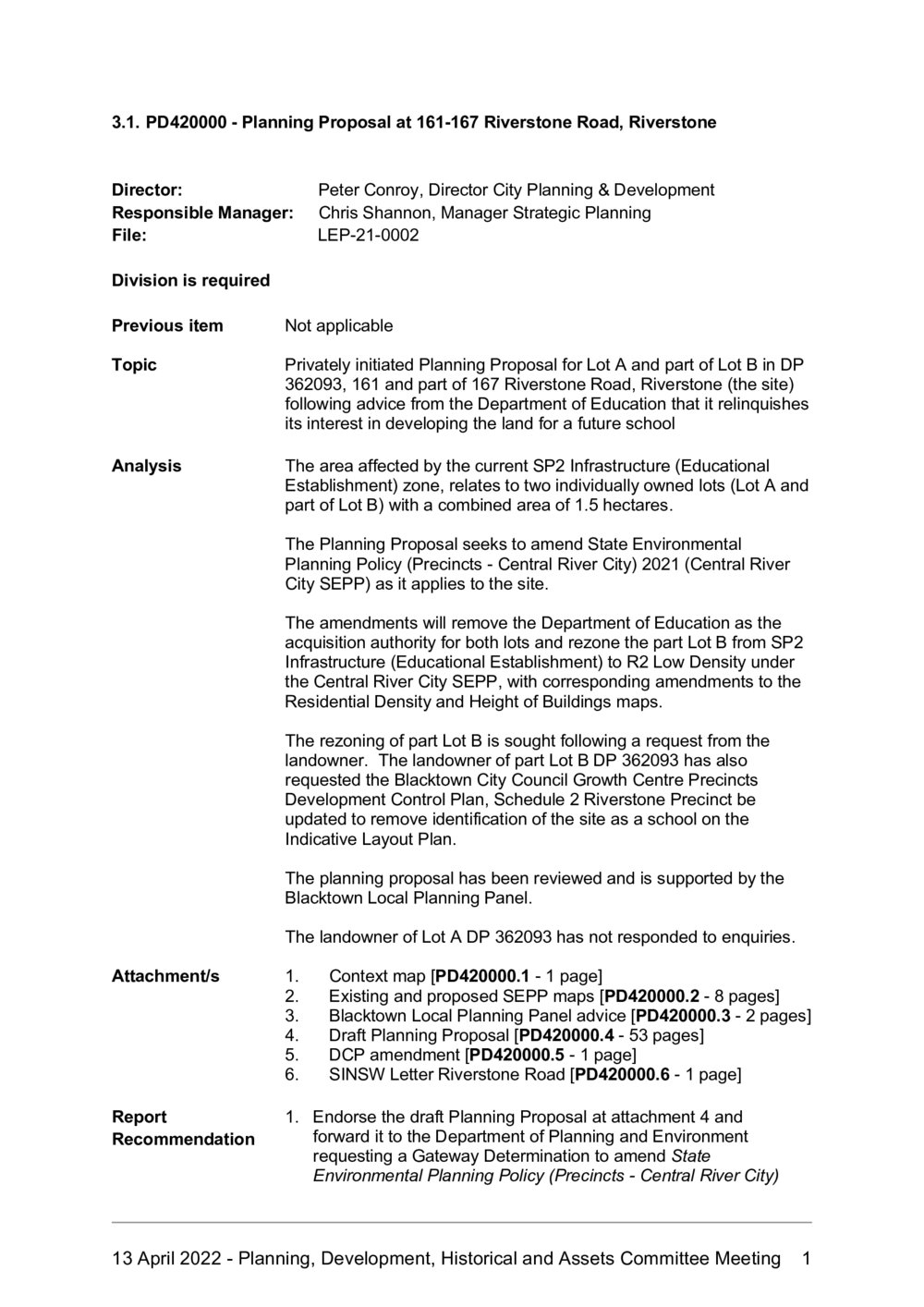 161-167 Riverstone Road, Riverstone - Planning Proposal