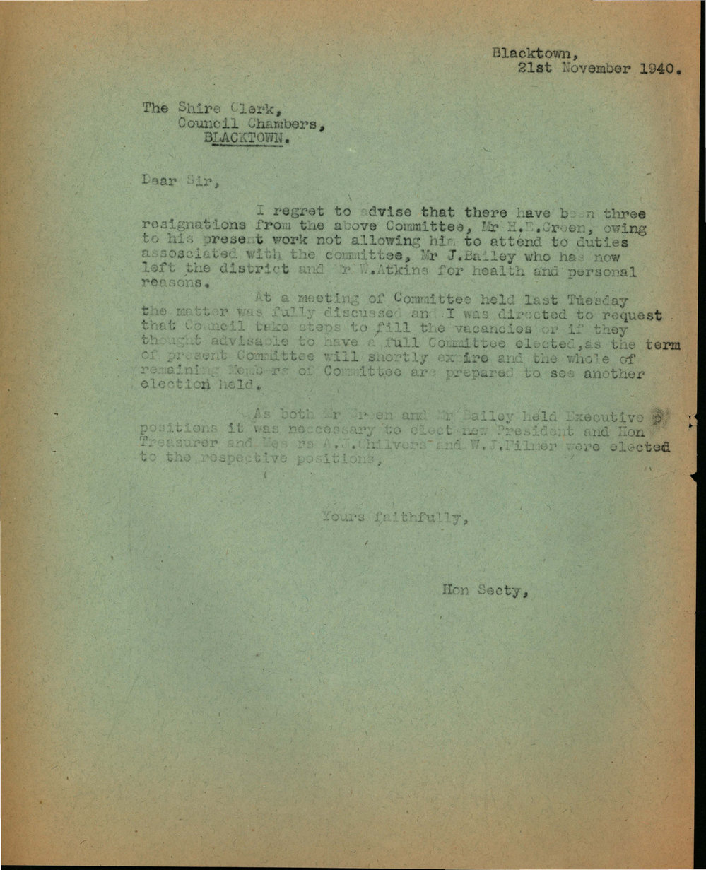 Letter from James Simpson to George Stewart Nixon, 1940