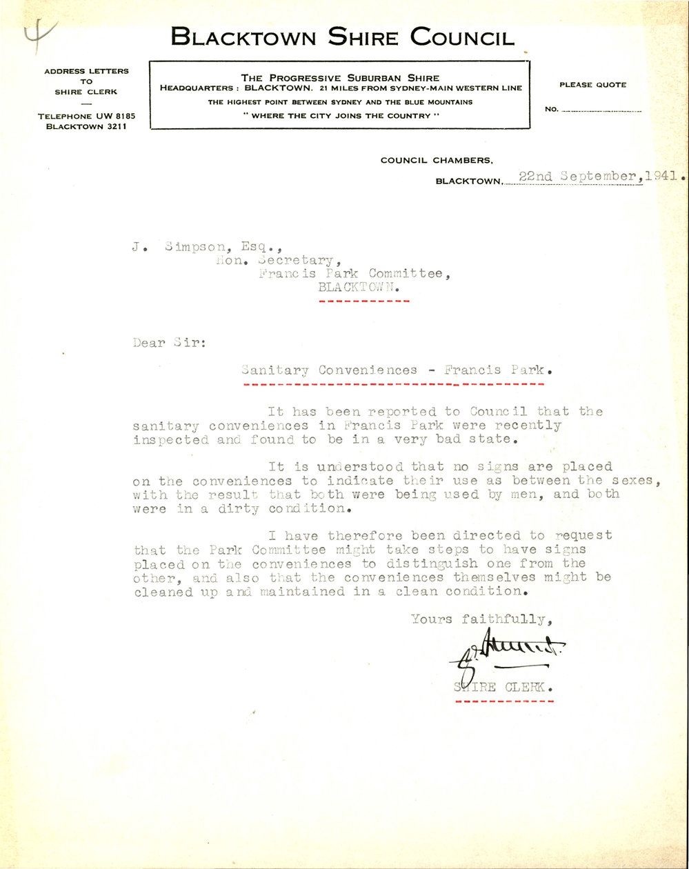 Letter from George Nixon Stewart to James Simpson, 22 Sep 1941