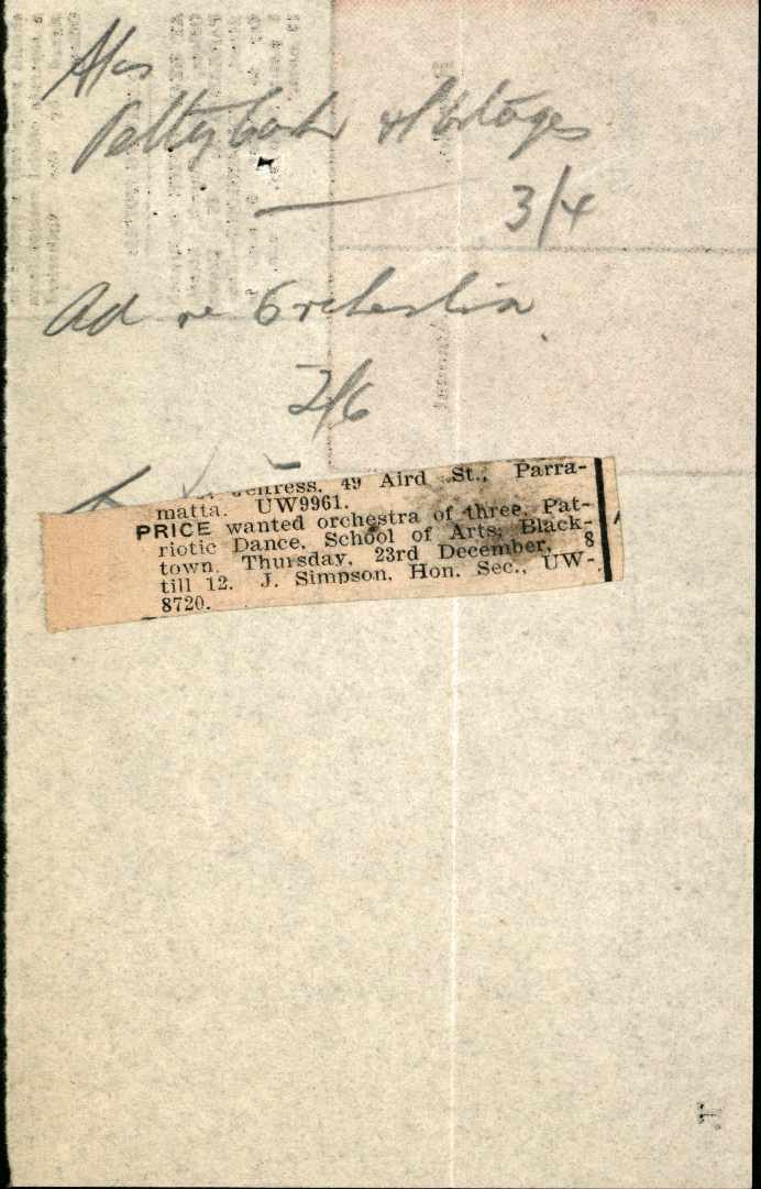 Orchestra, Patriotic Dance, School of Arts, 1943