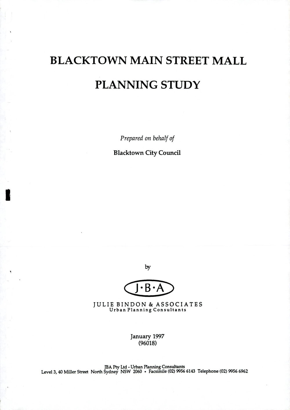 Blacktown Main Street Mall Planning Study, 1997