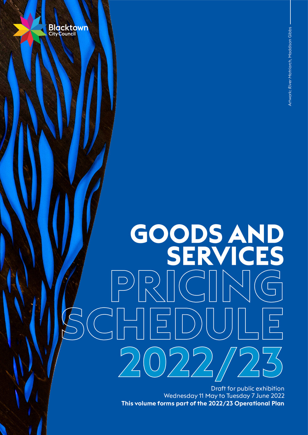 DRAFT Blacktown City Council Goods and Services Pricing Schedule, 2022/23
