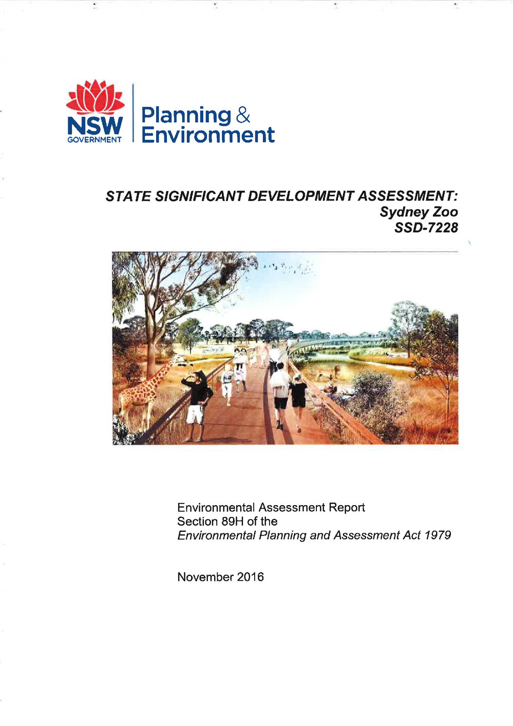 State Significant Development Assessment: Sydney Zoo SSD-7228, 2016 ...