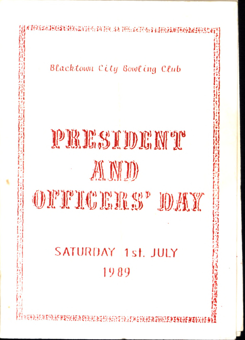 President and Officers' Day, Blacktown City Bowling Club, 1989