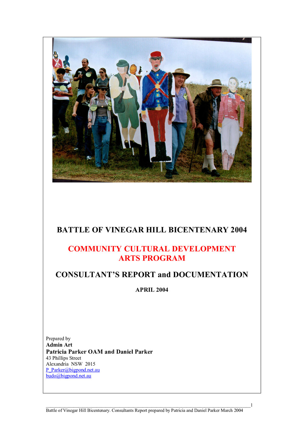 Battle of Vinegar Hill Bicentenary 2004, Consultant's Report and Documentation, 2004