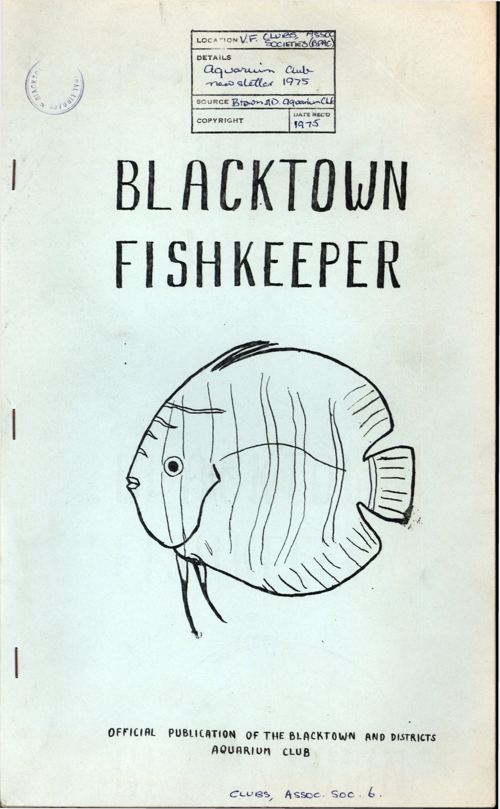 Blacktown Fishkeeper Newsletter, August1975