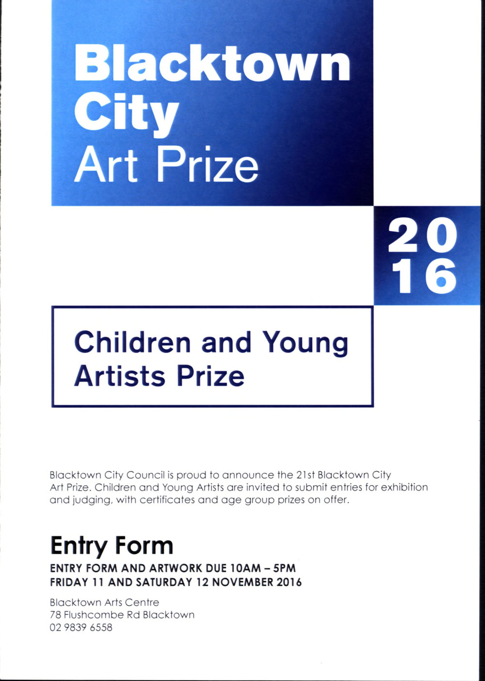 Blacktown City Art Prize, 2016 