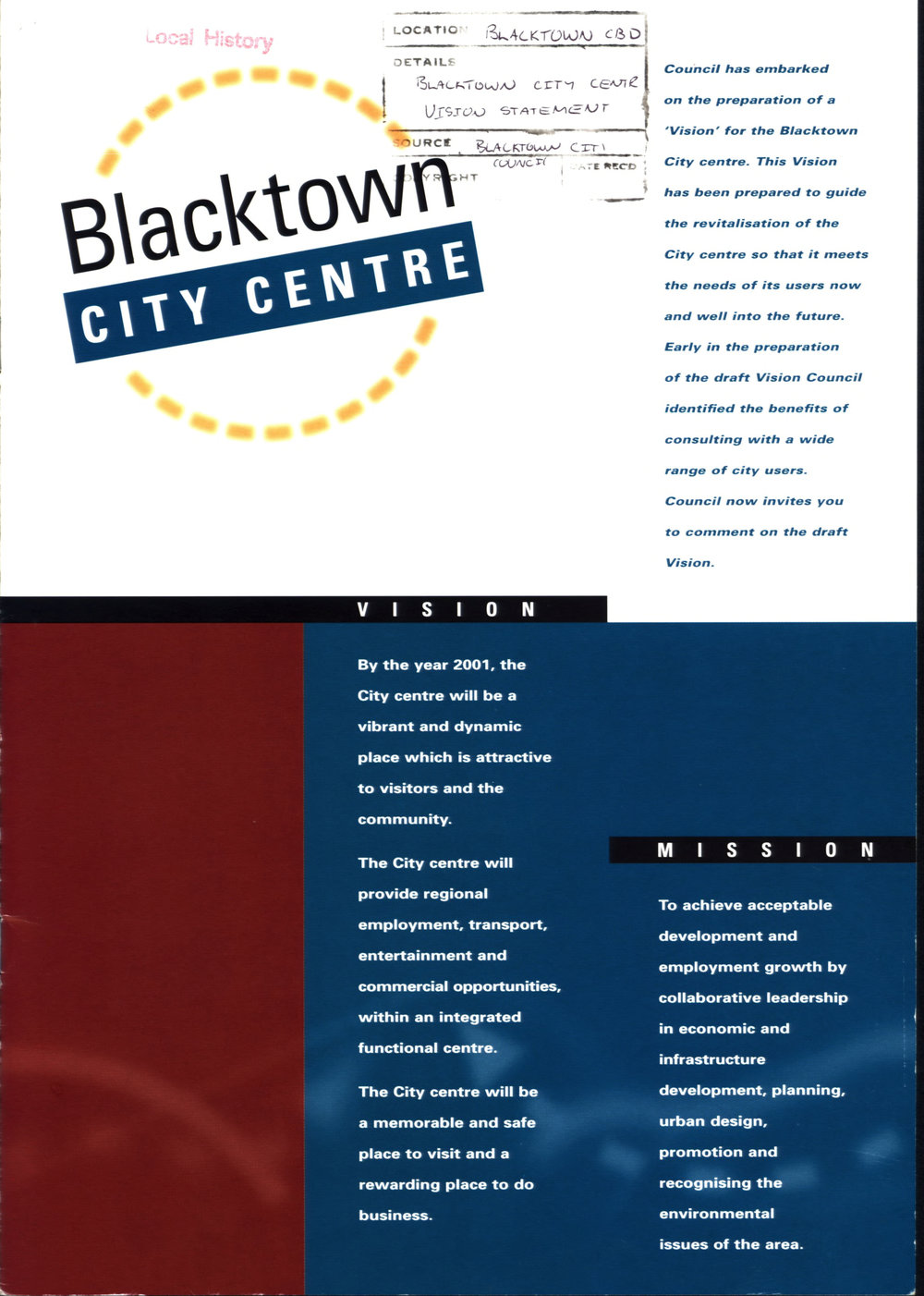 Blacktown City Centre Vision, 1995