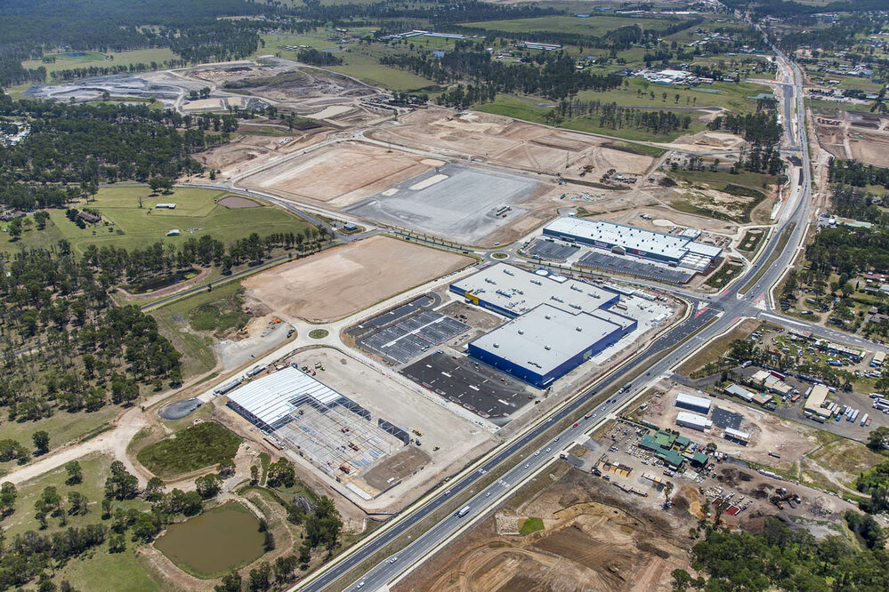 Aerial view of Sydney Business Park development, Marsden Park