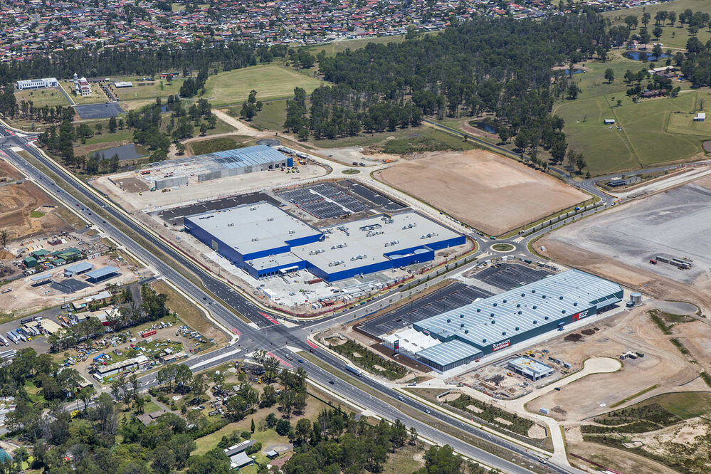 Aerial view of Sydney Business Park development, Marsden Park