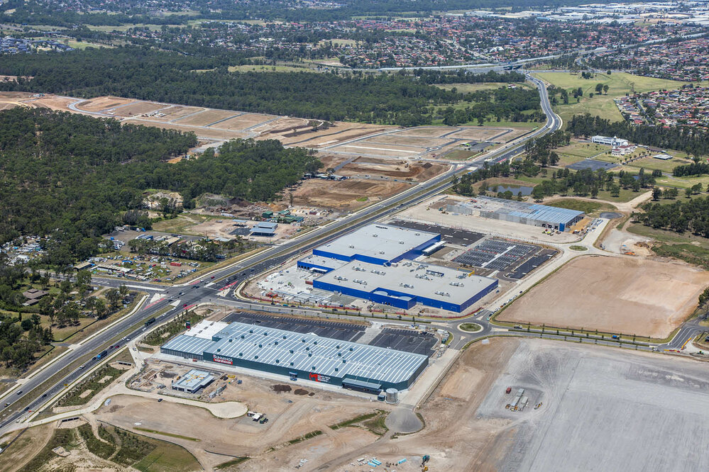 Aerial view of Sydney Business Park development, Marsden Park