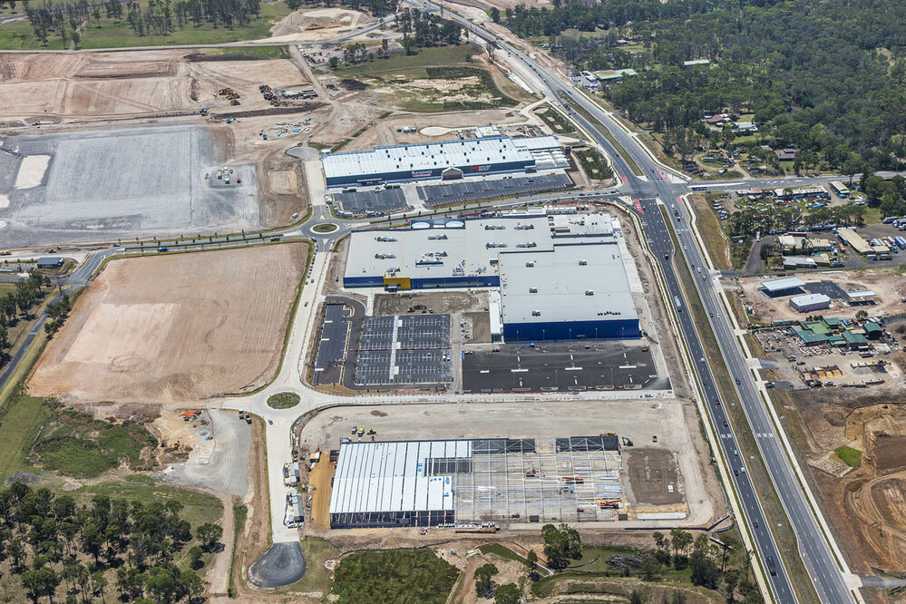 Aerial view of Sydney Business Park development, Marsden Park
