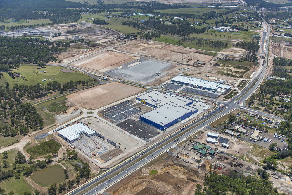 Aerial view of Sydney Business Park development, Marsden Park
