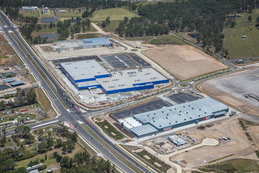Aerial view of Sydney Business Park development, Marsden Park