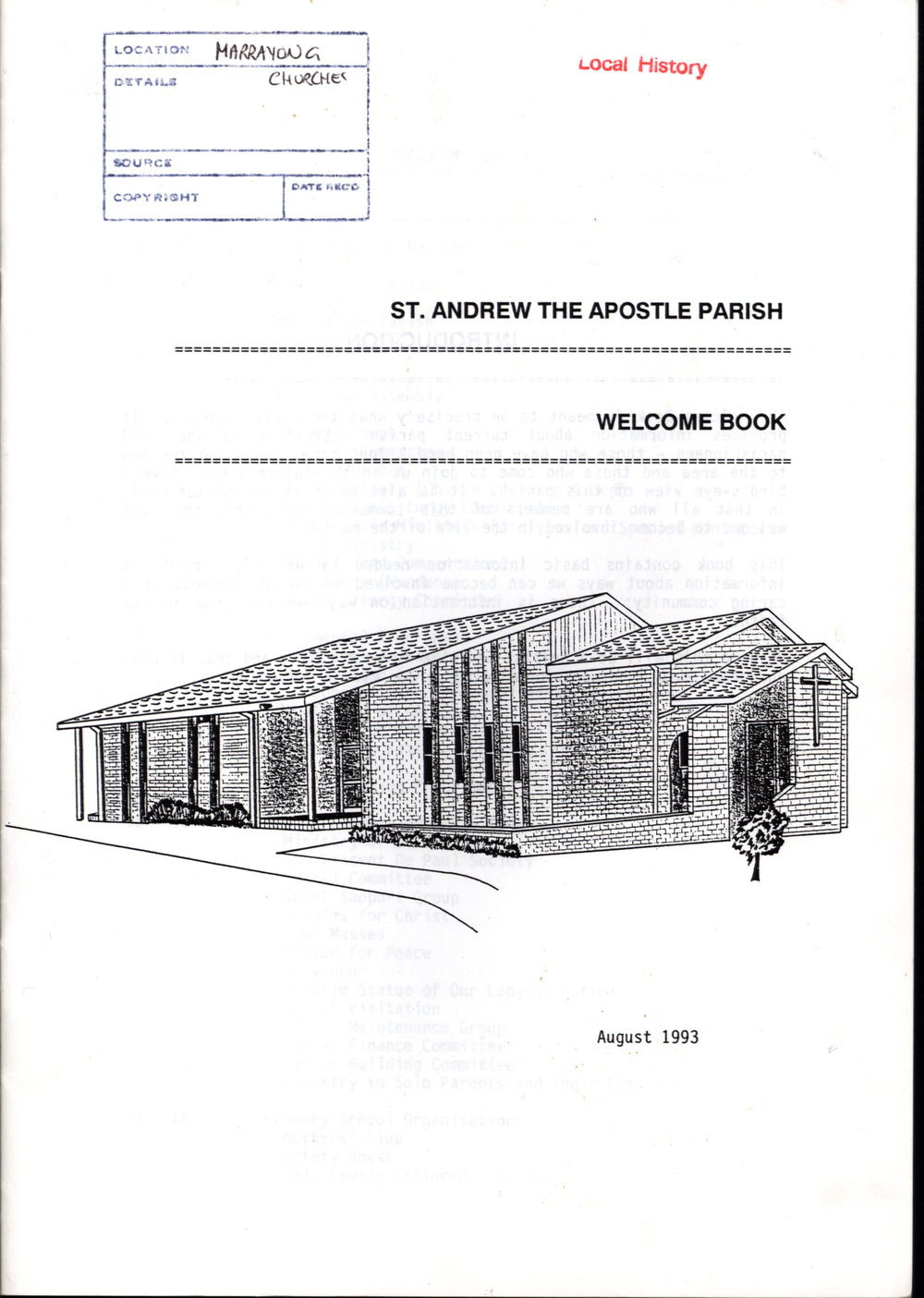 St Andrew the Apostle Parish, Marayong - Welcome Book, 1993
