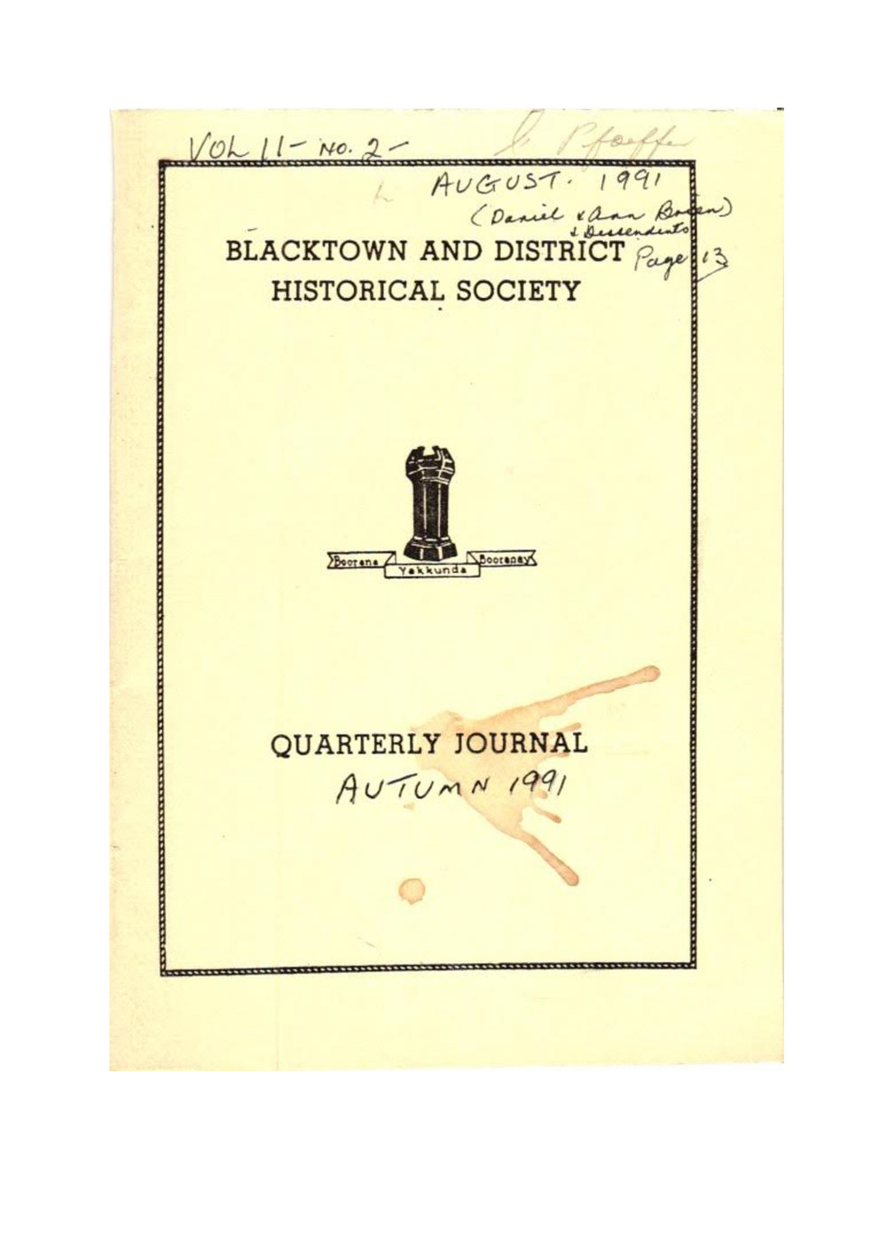 Quarterly Journal, Autumn 1991