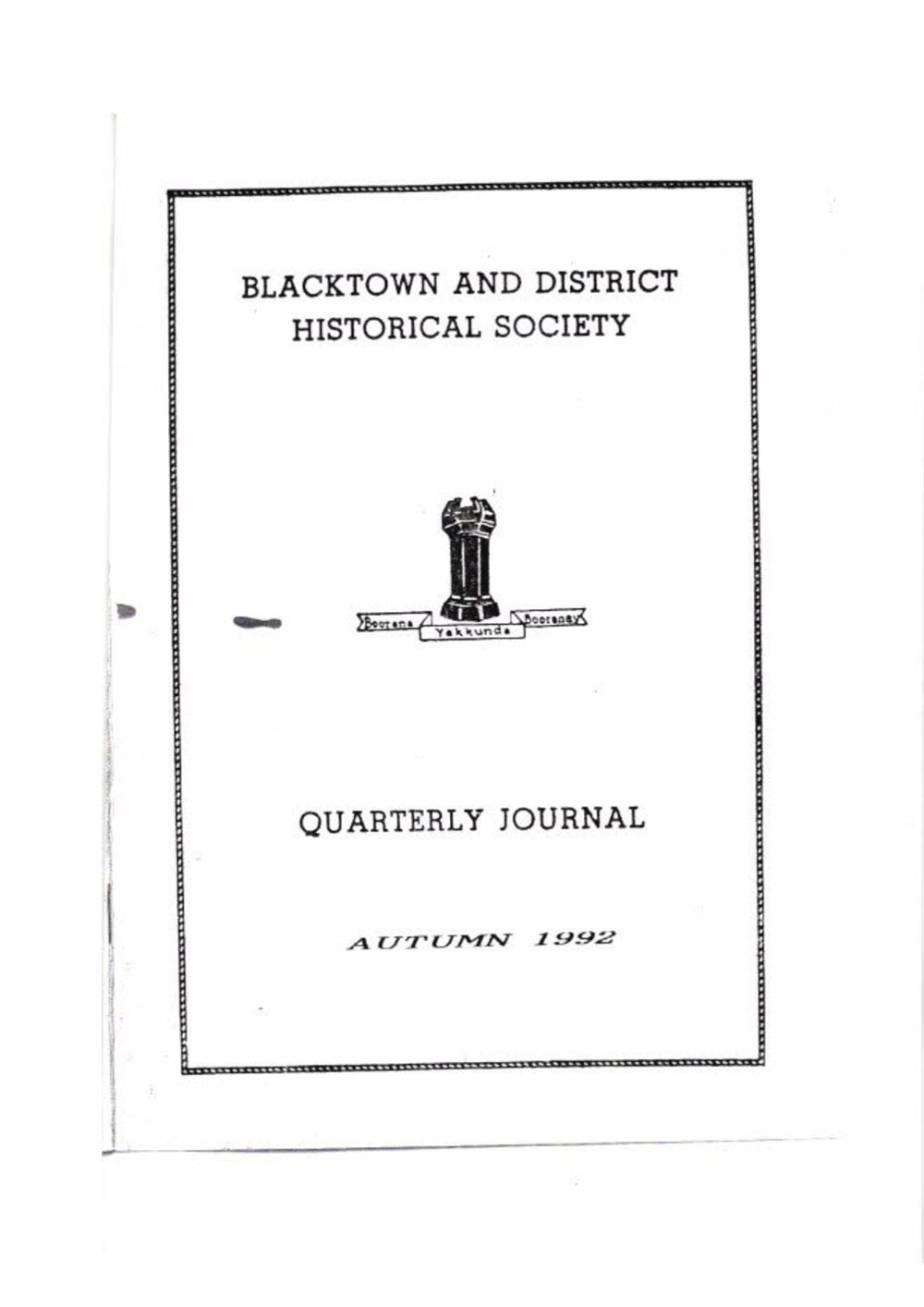 Quarterly Journal, Autumn 1992