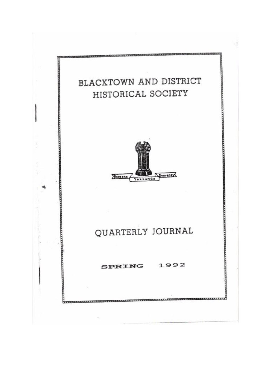 Quarterly Journal, Spring 1992 