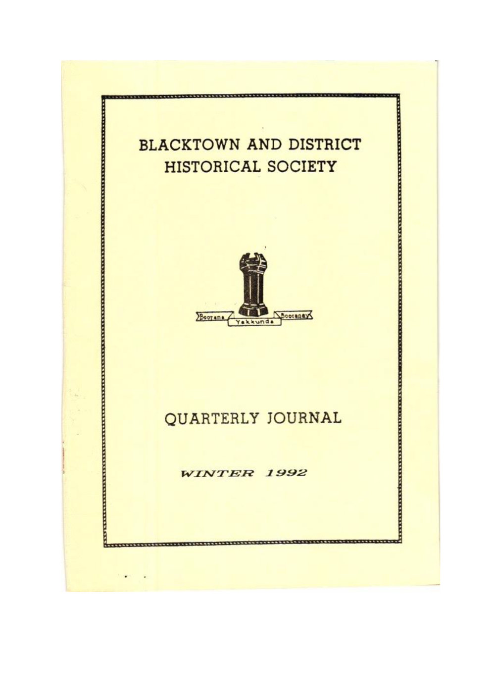 Quarterly Journal, Winter 1992
