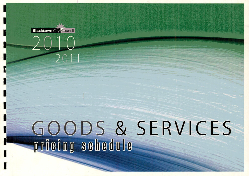 Blacktown City Council Goods and Services Pricing Schedule, 2010-2011