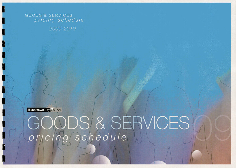 Blacktown City Council Goods and Services Pricing Schedule, 2009-2010