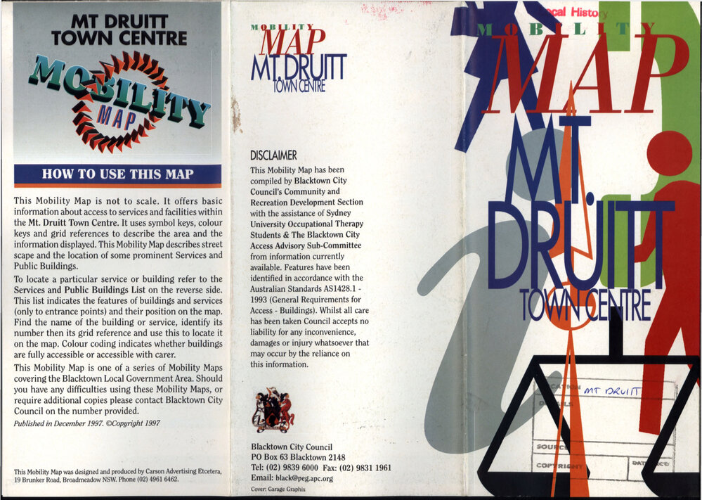 Mount Druitt Town Centre Mobility Map, 1997