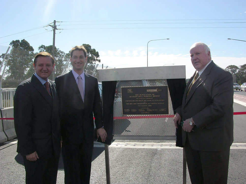 Duplication of Quakers Hill Parkway bridge, official opening