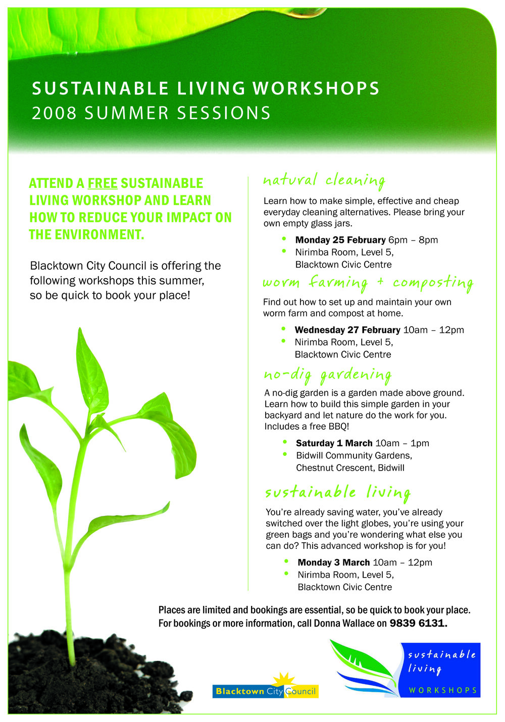 Sustainable Living Workshops, 2008