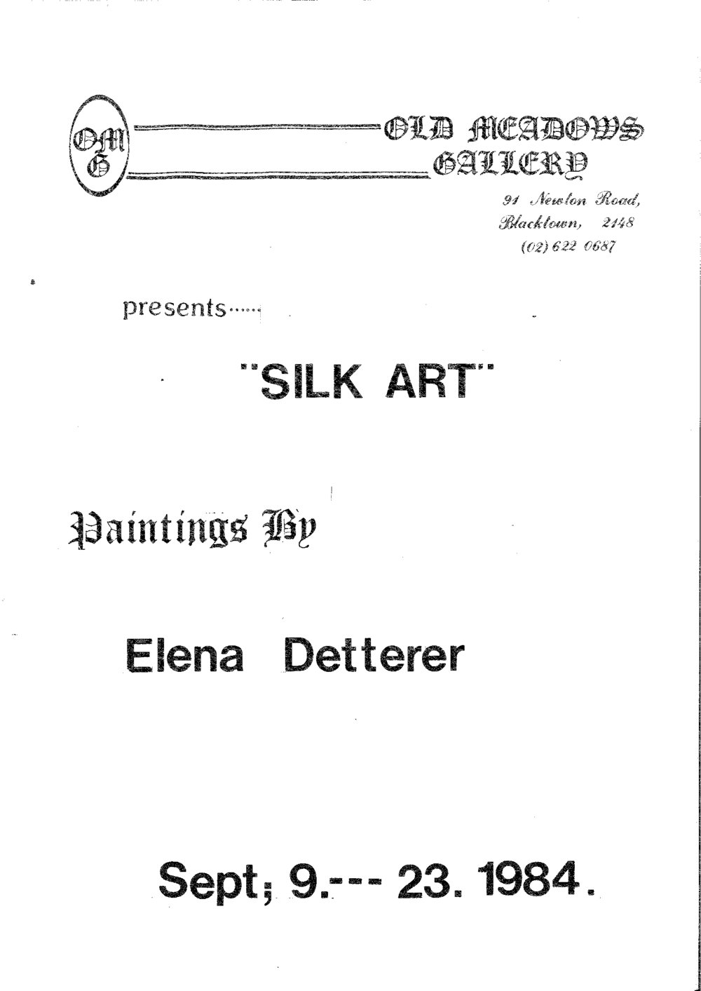 Silk Art Exhibition, 1984