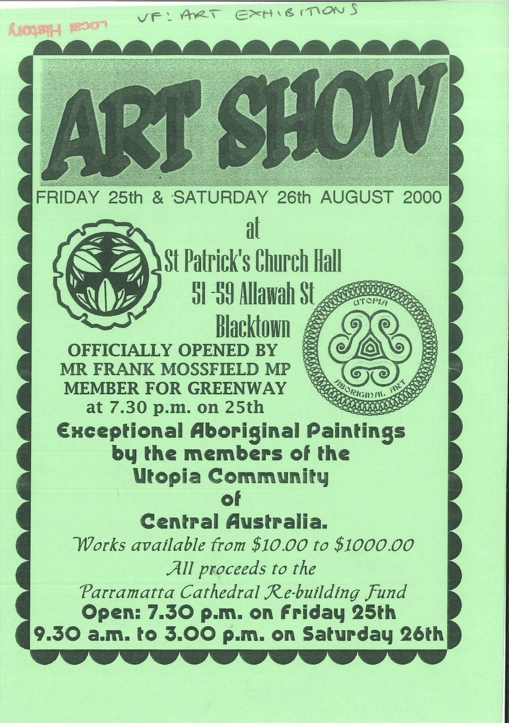 Art Show, St Patrick's Church Hall, Blacktown, 2000
