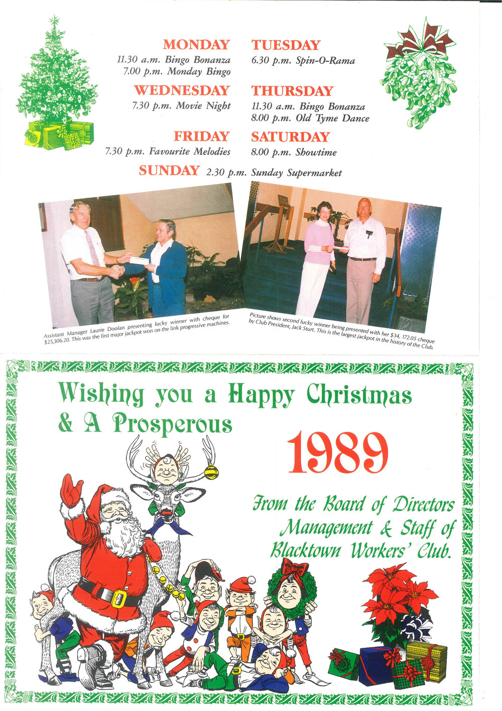 Blacktown Workers' Club Calendar, 1989