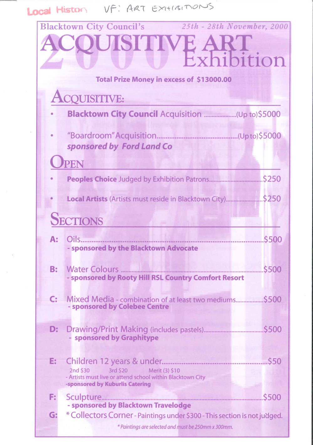 Blacktown City Council Aquisitive Art Exhibition, 2000