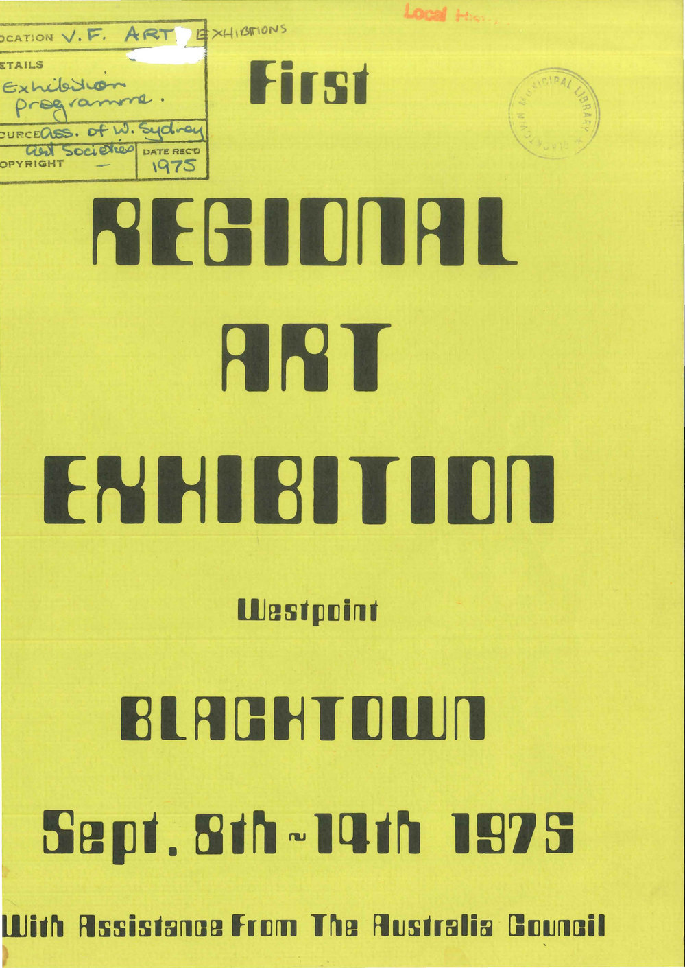 First Regional Art Exhibition Westpoint Blacktown, 1975
