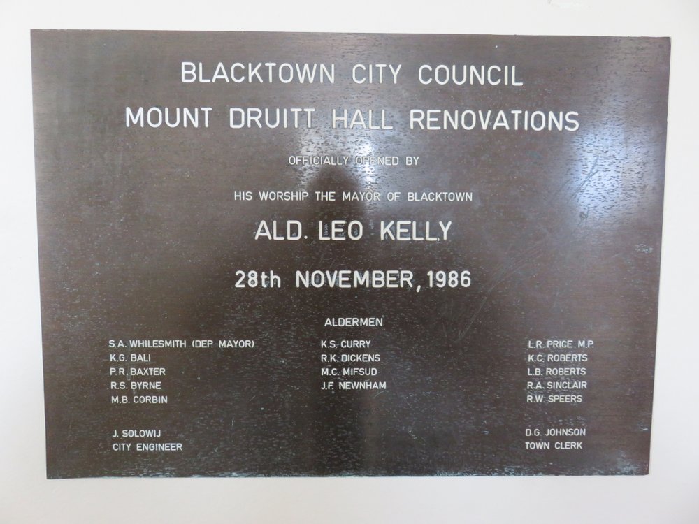 Mount Druitt Hall renovations - Plaque