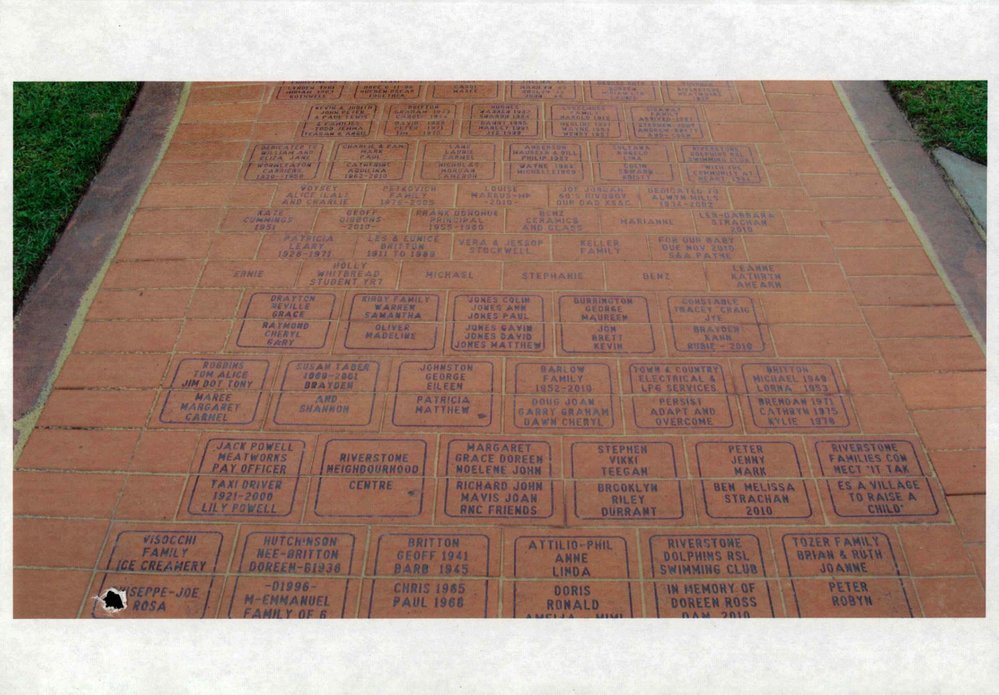 Bicentennial pavers at Lions Park, Riverstone