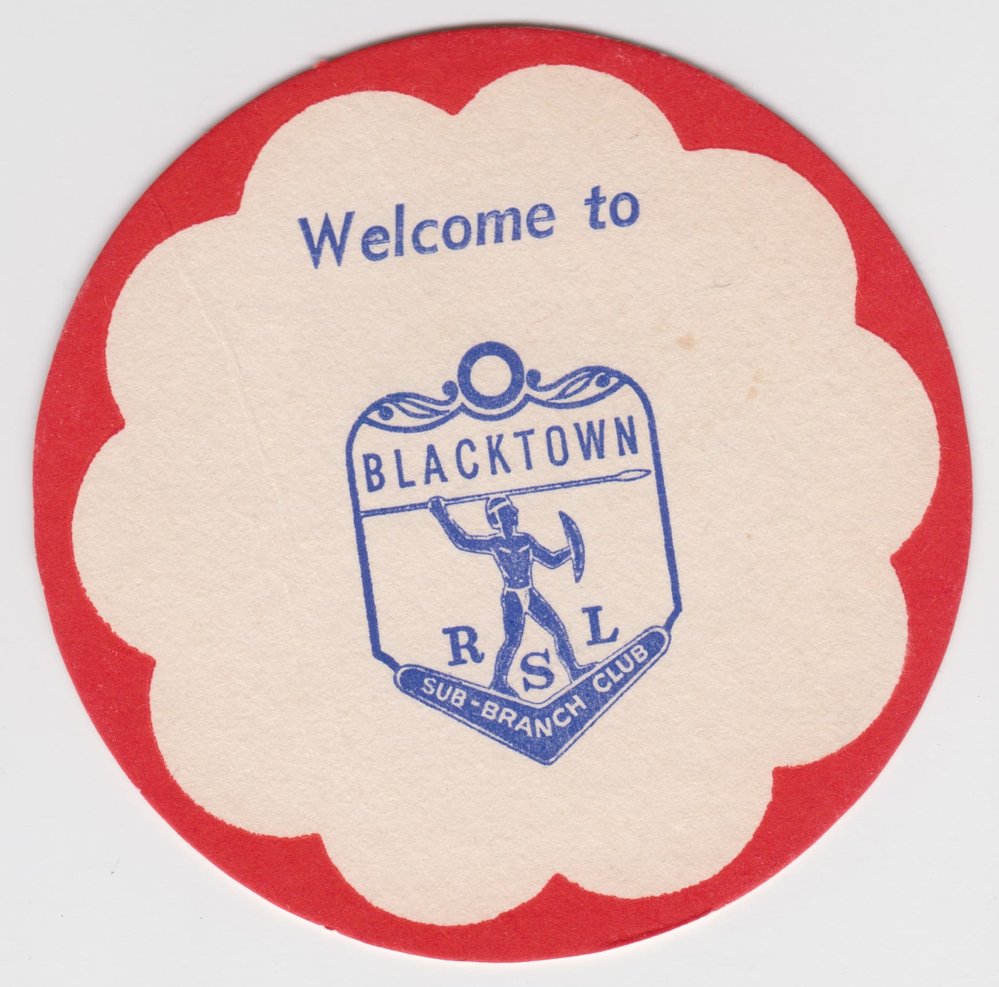 Blacktown RSL Sub-Branch Club, drink coaster