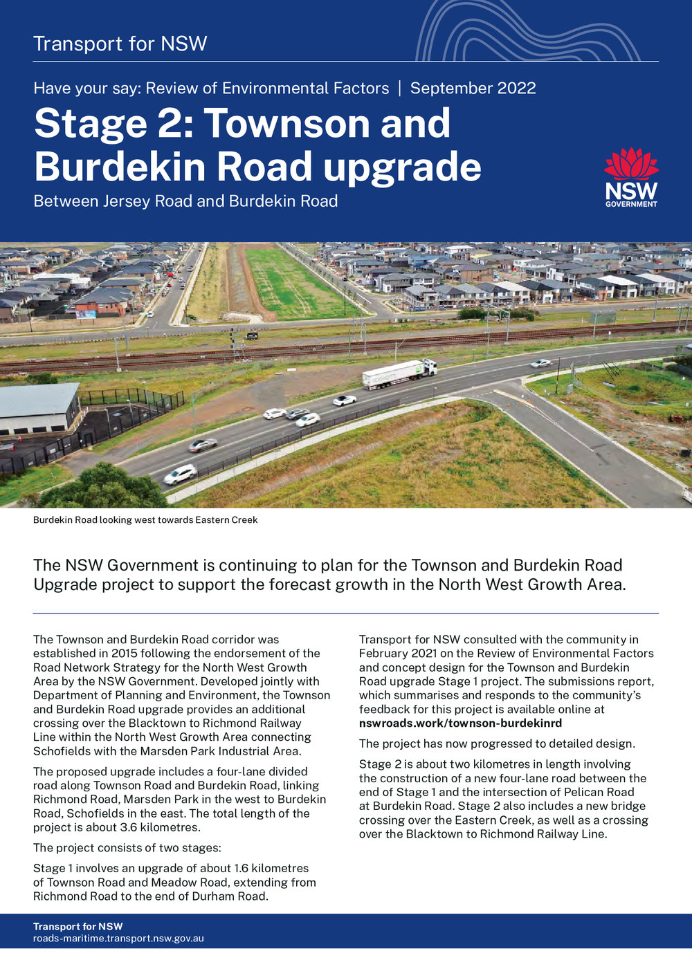 Stage 2: Townson and Burdekin Road Upgrade, Review of Environmental Factors, 2022