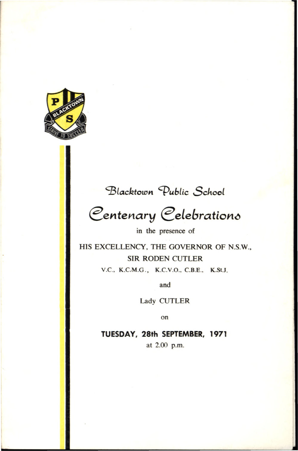 Blacktown Public School Centenary Celebrations, 1971
