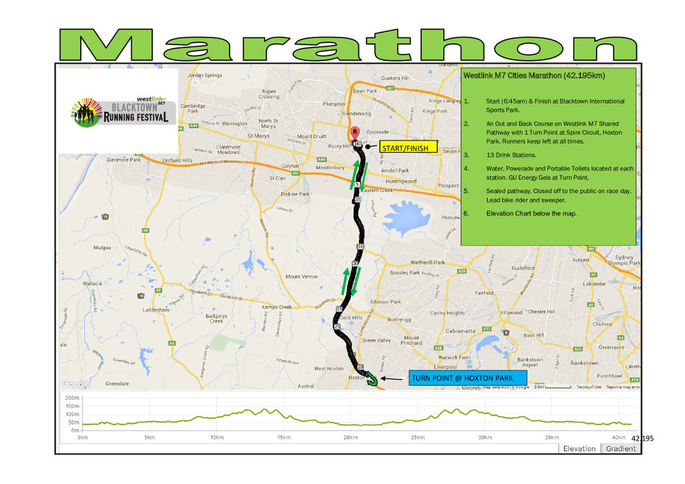 Westlink M7 Cities Marathon Map, date unknown
