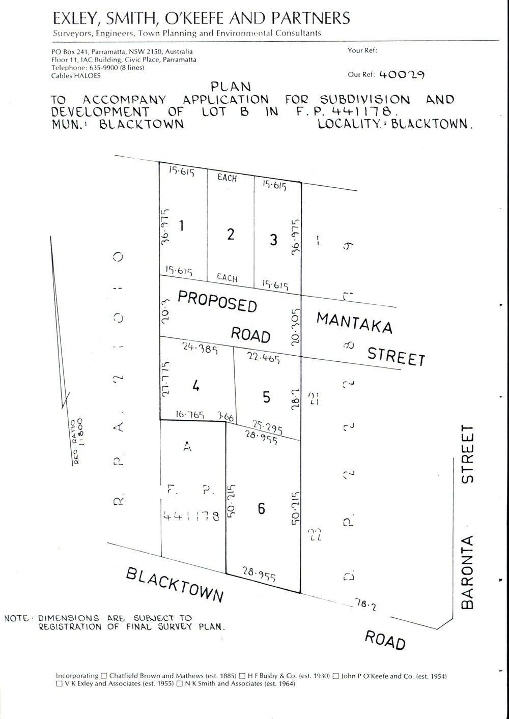 Plan of Proposed Subdivision, Blacktown Road, Blacktown, 1976
