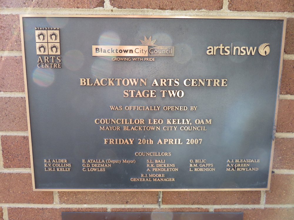Blacktown Arts Centre, Stage Two opening - Plaque