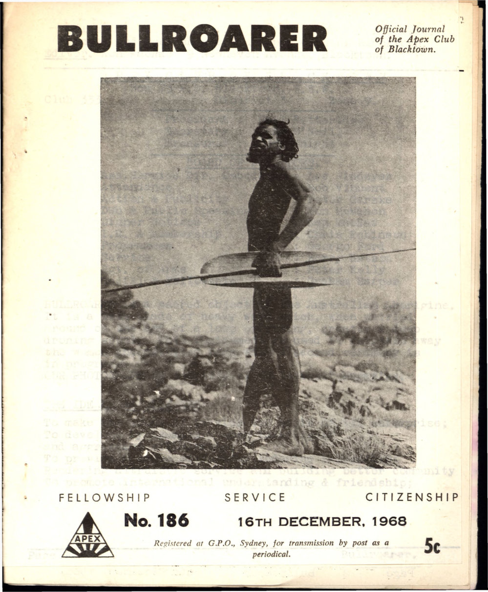 Bullroarer, Apex Club of Blacktown, 16 Dec 1968