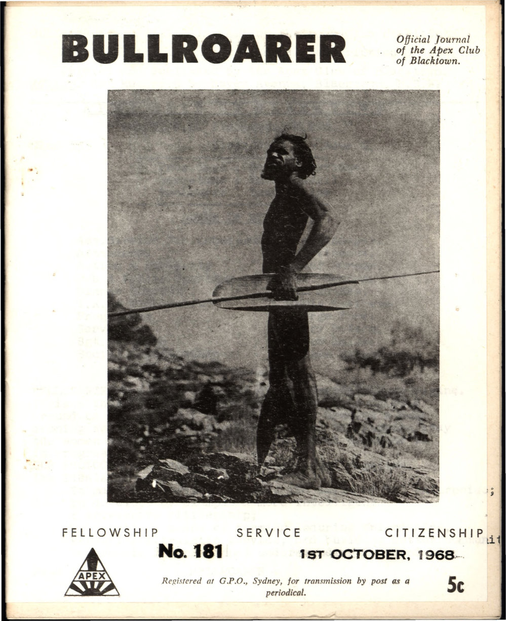 Bullroarer, Apex Club of Blacktown, 1 October 1968